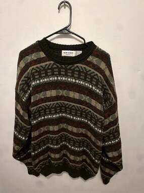 New Era Vintage Geometric Patterned Sweater